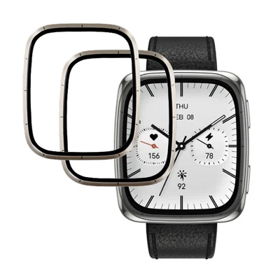 2Pcs / Pack For Huami Amazfit Active 2 Square Screen Protector Smart Watch HD Clear PMMA Film (Black Edge)