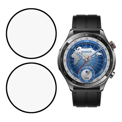 2Pcs  /  Pack For Honor Watch 5 Pro Screen Protector Smart Watch HD Clear PMMA Film (Black Edge)