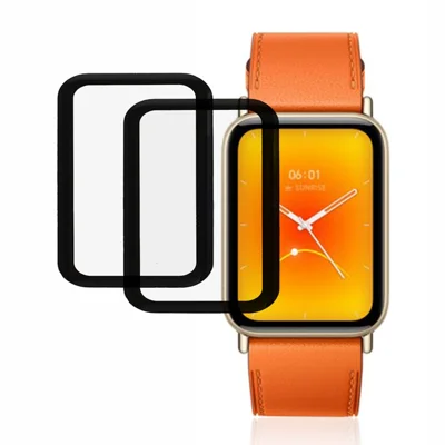 2 قطعة / عبوة لواقي شاشة Xiaomi Smart Band 10 Pro، فيلم PMMA عالي الوضوح شفاف لساعة ذكية - أسود