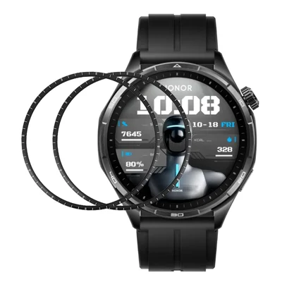 2Pcs / Pack For Honor Watch 6 Plus Screen Protector Smart Watch HD Clear PMMA Film - Black