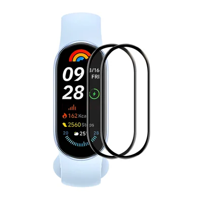  HAT PRINCE für Xiaomi Smart Band 11 NFC / Xiaomi Smart Band 11 2-teiliger Bildschirmschutz ENKAY 3D-gekrümmter PC + PMMA Ultra-Klar-Folie - Schwarz