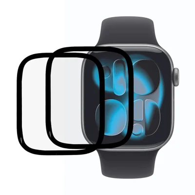2 Unidades / Paquete para Protector de Pantalla Apple Watch Series 12 47 mm, Película Transparente HD de PMMA para Reloj Inteligente - Negro