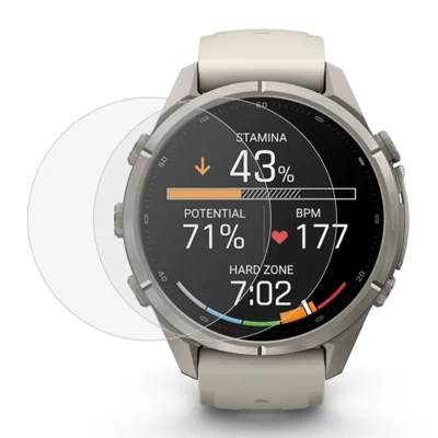 2Pcs For Garmin Fenix 9 Pro AMOLED 43mm Watch Screen Protector Clear TPU Film - Transparent