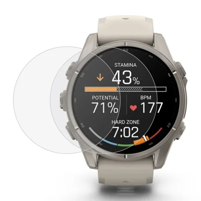 2Pcs For Garmin Fenix 9 43mm Watch Screen Protector Clear TPU Film - Transparent