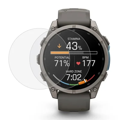 2Pcs For Garmin Fenix 9 47mm Watch Screen Protector Clear TPU Film - Transparent