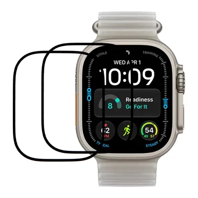 2Pcs / Pack For Apple Watch Ultra 4 49mm Screen Protector Smart Watch HD Clear PMMA Film - Black