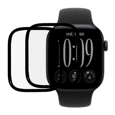 2Pcs / Pack For Apple Watch Series 12 42mm Screen Protector Smart Watch HD Clear PMMA Film - Black