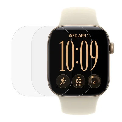 2Pcs For Apple Watch Series 12 46mm Watch Screen Protector Clear TPU Film - Transparent