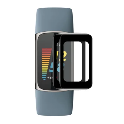 ENKAY HAT PRINCE 2 pièces / set de protection d'écran transparente HD en PMMA + bord incurvé 3D en PC souple avec protection intégrale anti-empreintes pour Fitbit Charge 6 / 5