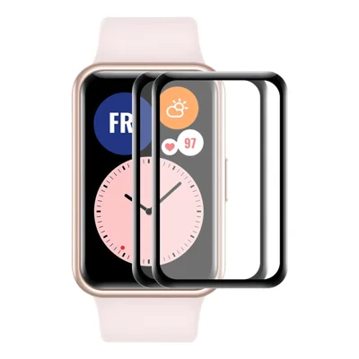 Enkay Hat Prince 2pcs/set Watch Protector Para la Pantalla Para Huawei Watch Fit, Cobertura Completa HD Clarity 3D Curved Soft PC Edge + PMMA Film Guard