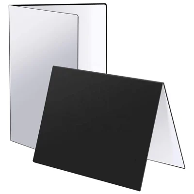 3 in 1 Light Reflector Photography Cardboard Studio Folding Light Diffuser Board for Still Life Product and Food Photo Shooting, A3 Size - Black/White/Silver
