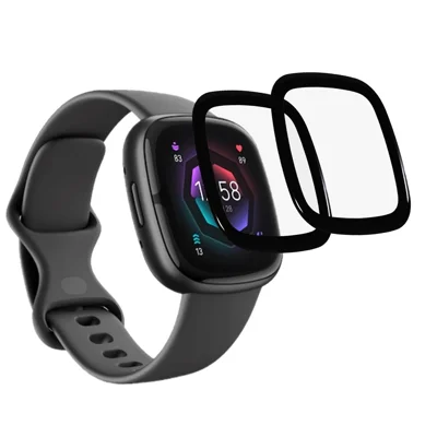 Para Fitbit Sense 2 / Versa 4 2Pcs / Pacote de Protetor de Tela HD, Filme Protetor de Relógio Suave PMMA de Cobertura Total, Suave e Curvo em 3D