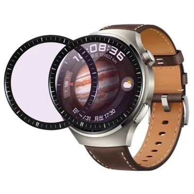 2 Stück / Packung PMMA-Displayschutzfolie für Huawei Watch 4 Pro, lila Leuchthintergrund HD Anti-Bubble Soft Film mit Skala