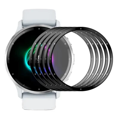 ENKAY HAT PRINCE 5Pcs Pour Garmin Venu 3 Watch PMMA Protecteur d'écran 3D Incurvé Bord PC souple Couverture complète Film