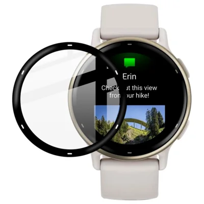 IMAK para Garmin vivoactive 5 Protector de Pantalla Claro Película PMMA de Reloj Anti-Arañazos Borde Negro