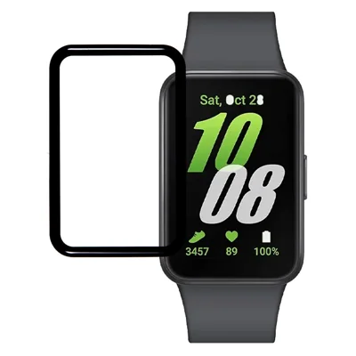 2Pcs / Pack For Samsung Galaxy Fit3 PMMA Watch Screen Protector Anti-scratch Film (Black Edge)
