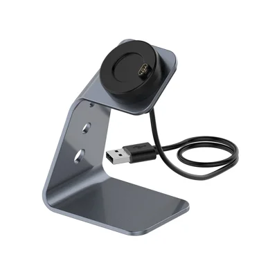 Opladestand med 1,5 m USB-kabel til Garmin Fenix 7/Fenix 7S/Fenix 7X/Forerunner 745/Fenix 6/Fenix 6X/Fenix 6S – Grå