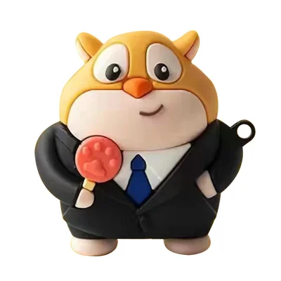 No.6 For Apple AirPods with Wireless Charging Case (2019)  /  AirPods with Charging Case (2019) (2016) Cover Silicone Case - Tuxedo Bear