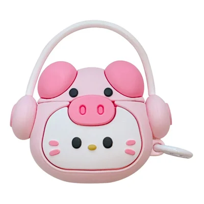 For Apple Airpods 3 Cartoon Kitty Bluetooth-compatible Earphone Cover Soft Silicone Case with Hanging Buckle