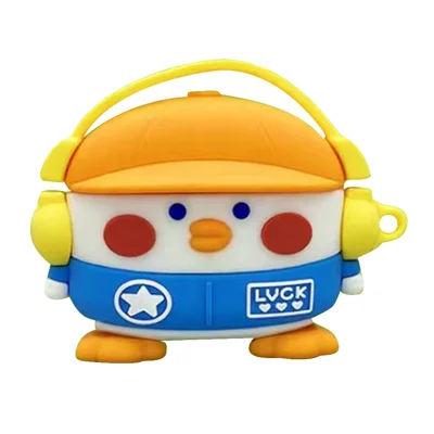 For Samsung Galaxy Buds2 Pro Bluetooth-compatible Earphone Silicone Case Cartoon Lovely Anti-Drop Cover - Chicken with Headphone
