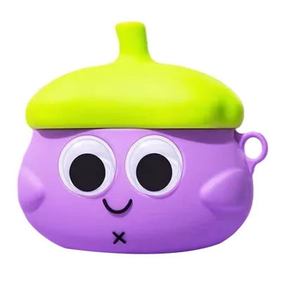 For Samsung Galaxy Buds FE Cartoon Protective Case Bluetooth-compatible Earphone Silicone Cover - Eggplant