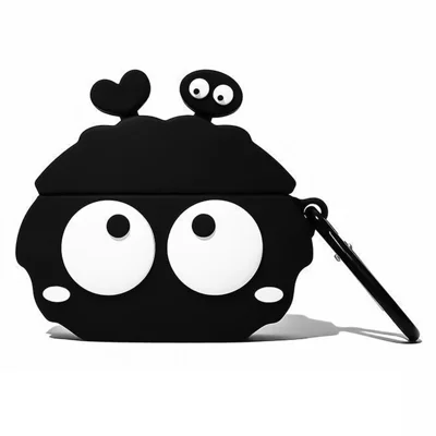For Apple AirPods Pro Silicone Case Big Eyes Briquette Bluetooth-compatible Earphone Cover with Carabiner - Stye A