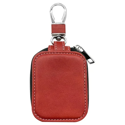 For Apple Series Earbud Storage Case Vertica PU Leather Skin-touch Earphones Carrying Bag, Size: L - Red