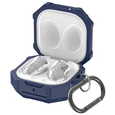 For Samsung Galaxy Buds Live / Buds Pro / Buds2 Case Bluetooth-compatible Earbuds TPU Cover with Hook - Sapphire
