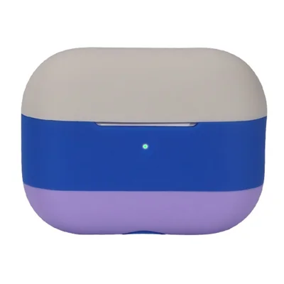 For AirPods Pro 2 Silicone Case Contrast Color Bluetooth-compatible Earphone Cover - Apricot+Blue+Violet