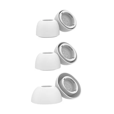 AHASTYLE WG173 For Samsung Galaxy Buds3 Pro Replacement Eartips 3 Pairs L  /  M  /  S Silicone Bluetooth-compatible Earbuds Tips - White