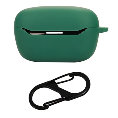 For JBL Endurance Race 2 Case with Anti Lost Buckle Bluetooth-compatible Earbuds Silicone Protective Cover - Blackish Green