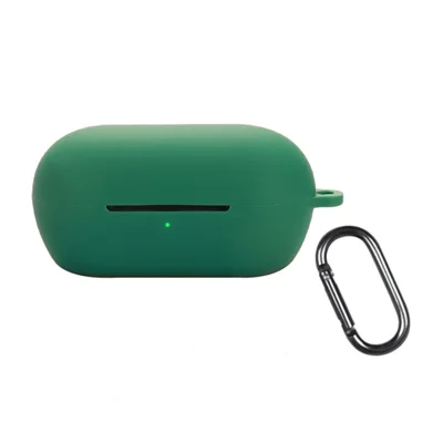 For Sony WF-C710N Silicone Case Wireless Earphones Protective Cover with Anti-Lost Buckle - Blackish Green