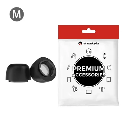 AHASTYLE WG168 1 Pairs For Samsung Galaxy Buds3 Pro Silicone Ear Tips Size M Bluetooth-Compatible Earbuds Caps - Black