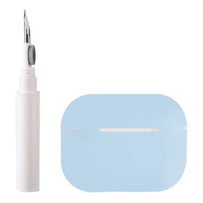 For AirPods Pro 2 Silicone Earbuds Case Soft Protective Cover No Hook with Cleaning Pen - Blue