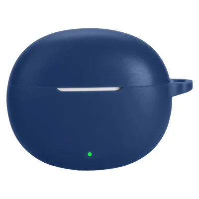 For vivo iQOO TWS Air3 Protective Case Bluetooth-Compatible Earbuds Silicone Cover with Hook - Dark Blue