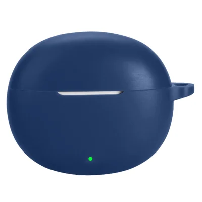 For vivo TWS Air3 Protective Case Bluetooth-Compatible Earbuds Silicone Cover with Hook - Dark Blue