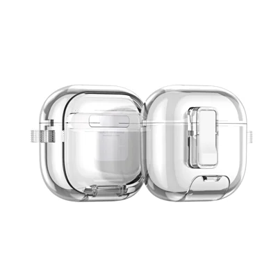 DUX DUCIS For AirPods 5 / 4 Earphone Case  PECR Series PC+TPU Cover with Phone Holder and Hook - Transparent