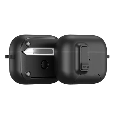 DUX DUCIS For AirPods Pro 2 Earphone Case  PECQ Series Multi-Angle Stand PC+TPU Cover with Hook - Black