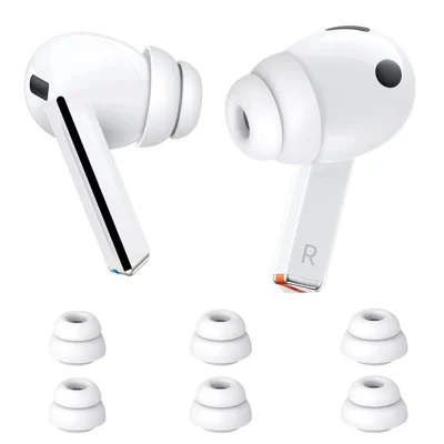 AHASTYLE DD09 3 Pairs For Samsung Galaxy Buds3 Pro Silicone Ear Tips Replacement Earphone Caps, Size: S + M + L - White