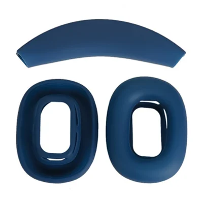 For Nothing Headphone (1) Headset Silicone Protective Case Set 2Pcs Earpad Cushion Cover + Headband Sleeve - Dark Blue