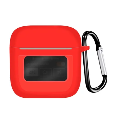 For JBL Tour Pro 3 Protective Case Bluetooth-Compatible Earphone Silicone Cover with Hook - Red