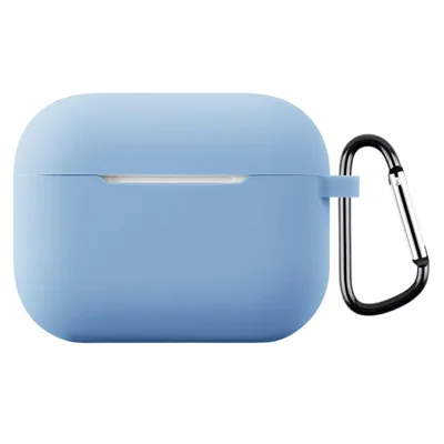 For AirPods Pro 3 Silicone Case with Carabiner Ultra Thin 1.3mm Earphone Protective Cover - Sky Blue