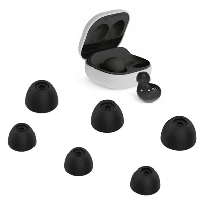 6 сменных ушных подушечек мягкого силиконового материала для наушников Samsung Galaxy Buds2 - черные