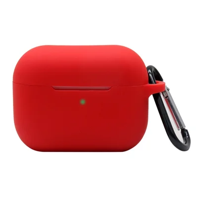 For Apple AirPods Pro 3 Earphone Case Anti Drop Silicone Protective Cover with Dust Plug - Red