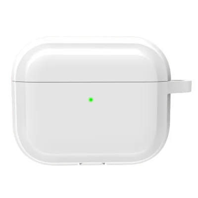 For AirPods Pro 3 Silicone Case Full Protection Earphone Cover with Carabiner - White