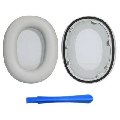 For Sony WH-1000XM6 Headphones Replacement Protein Leather Ear Pads Cushions with Pry Tool - Silver