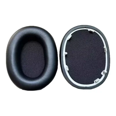 1 Pair For Sony WH-1000XM6 Noise Cancelling Headphones Replacement Ear Pads Protein Leather Cushions - Black