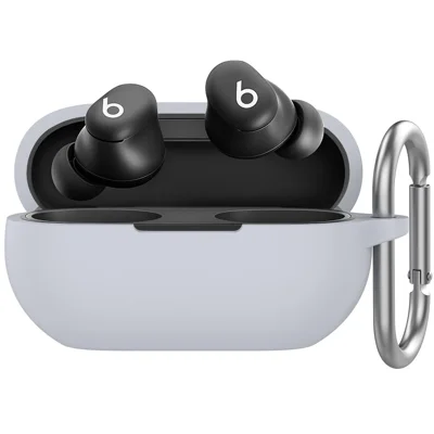 AHASTYLE WG157 For Beats Studio Buds + Case Split Design Thickened Silicone Earphone Cover with Carabiner - Grey