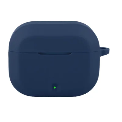 For OnePlus Buds 3V / Nord Buds 3r Silicone Case Wireless Earphones Protective Cover with Anti-Lost Buckle - Dark Blue