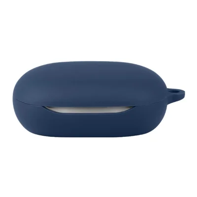 For JBL Sense Pro Silicone Case Wireless Earbuds Protective Cover with Anti-Lost Buckle - Dark Blue